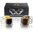 thumbnail image 2 of Double Walled Glass Coffee Drink Mug with Handle - Set of 4 - 8.5oz, 2 of 5