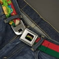 thumbnail image 2 of Nickelodeon Belt, Seatbelt Buckle Belt, Classic TMNT Turtles Pizza Party Stripe Red Green, Youth 22 to 32 Inches, 2 of 9