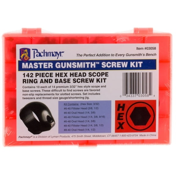 Lyman Master Gunsmith 142 Piece Hex Head Scope Screw Kit, Gunsmithing Tools & Accessories