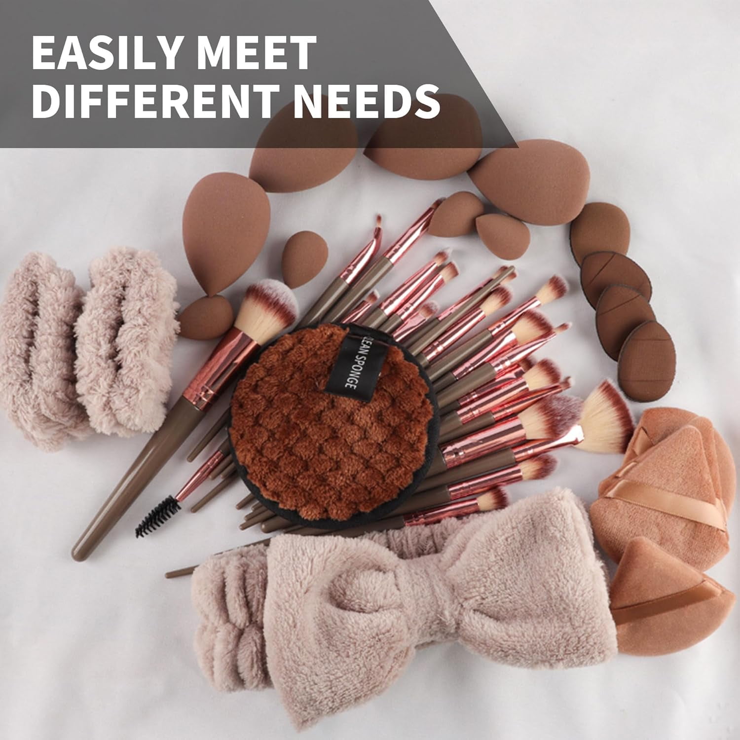 56Pcs Professional Makeup Brush Set with Case – Multi-Functional Foundation & Eye Brush Kit, Soft Synthetic Bristles, Ergonomic Handles, Complete Cosmetic Tools for Face & Eyes