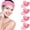 Pink, variant on Facial Spa Headbands, Headband Terry Cloth Stretch Towel with Magic Tape, Suit for Makeup Shower Bath Wrap Sport,Black,2 Pcs