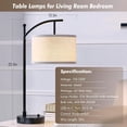 thumbnail image 3 of Lámpara de mesa para sala de estar, dormitorio, juego de 2 lámparas de mesa de 23.5 pulgadas con puertos USB C+A, lámparas de noche para mesita de noche con pantallas de lámpara de lino, 3 of 9