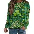 thumbnail image 2 of Nuoqisi Chandail de la Saint-Patrick pour Femmes Trèfle Imprimé Manches Longues, 2 of 7