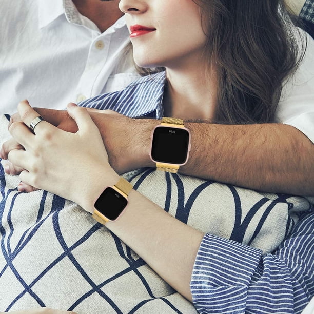 GFDYREE Bracelets Métalliques Compatibles avec Fitbit Versa