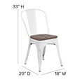 thumbnail image 6 of Flash Furniture 4 Pack White Metal Stackable Chair with Wood Seat, 6 of 14