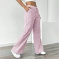 thumbnail image 2 of Duqingm Womens Lounge Pants Womens Striped Pants Wide Leg High Waisted Lounge Pajama Pants Cute Casual Trousers with Pockets Red,L, 2 of 7