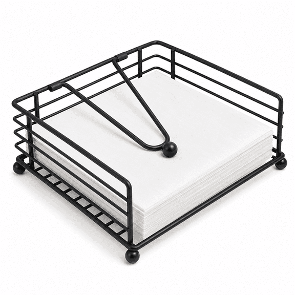 RYLZX Napkin Holder for Table & Kitchen - Modern Flat Napkin Dispenser for Home & Outdoor Dining, Paper Napkin Holders with Weighted Arm for Easy Access - Keep Your Dining Area Tidy and Organized