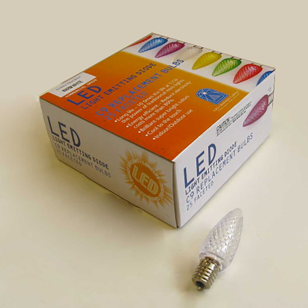 GKI Bethlehem 25 Pack Faceted C9 LED Replacement Holiday Bulbs (3