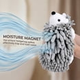 thumbnail image 5 of REGALWOVEN 1 Pack Cute Animal Chenille Hanging Hand Towel, Absorbent Soft Bathroom Decorative Towel for Kitchen Grey 10" x 6", 5 of 6