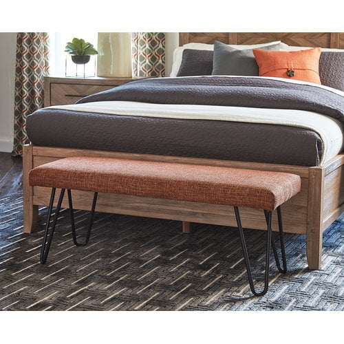 Scott Living Fabric Bench With Hairpin Legs Walmart Com