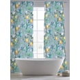 thumbnail image 5 of Lemon Tree Birds Sheer Curtains 84 Inch Length 2 Panels Set, Green Botanical Aqua Floral Blue Voile Window Treatment Rod Pocket Curtains Sheers Drapes for Bedroom/Living Room/Kitchen 52"x84"x2, 5 of 7