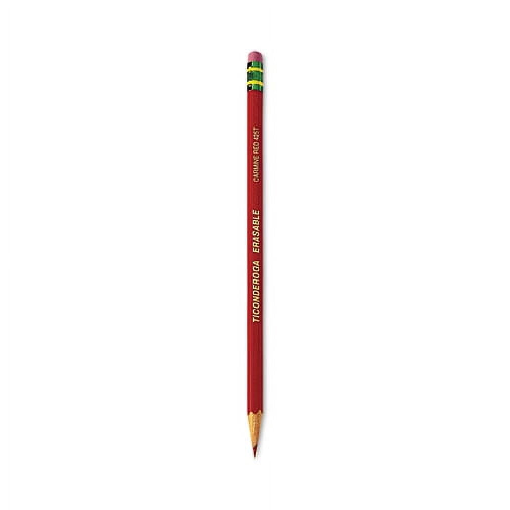 Erasable Colored Pencils, 2.6 mm, 2B, Carmine Red Lead, Carmine Red Barrel, 12/Pack | Bundle of 10