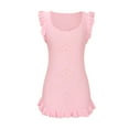 thumbnail image 4 of Lmnyox Women's Mini Dress Ruffle Sleeveless Scoop Neck Dress Summer A Line Cocktail Party Dress, 4 of 6