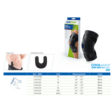 Actimove Knee Stabilizer Adjustable Horseshoe & Stays-XXX-Large