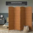 thumbnail image 6 of Red Lantern 6 ft. Tall Diamond Weave Fiber Room Divider - Dark Beige - 4 Panel, 6 of 6