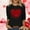 Black, variant on Dasayo Valentine's Day Ladies Tops Black 3/4 Sleeve Cute Blouses Heart Comfortable Spring Tops Women T Shirts L