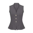 thumbnail image 4 of Breezora Women's 3 Button Sleeveless Vest Suit Set Lightweight Comfortable Summer Outfit for Business Casual and Daily Wear XL Size Dark Gray, 4 of 9