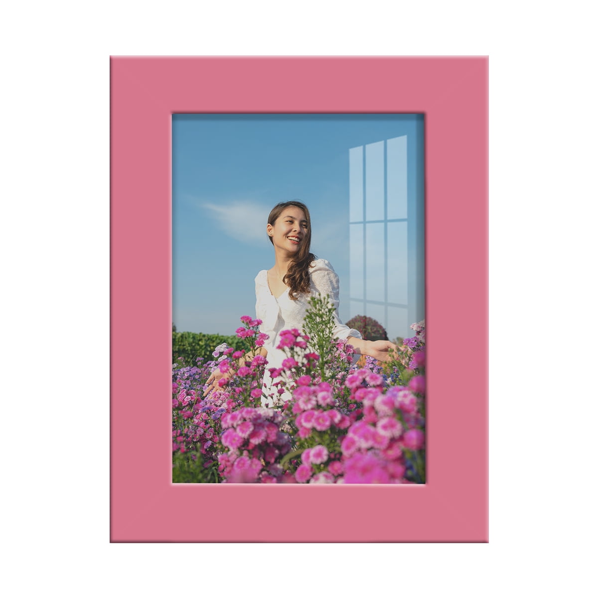Modern Real Wood 3.5x5 inch Picture Frame in Hot Pink