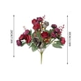 thumbnail image 2 of 21‑Head Artificial Diamond Rose Bouquets, Autumn Color Faux Roses for Wedding and Home Staircase Decor, Real Touch Fake Floral Centerpieces for Indoor Decoration, 11.8in/30cm, C, 2 of 8