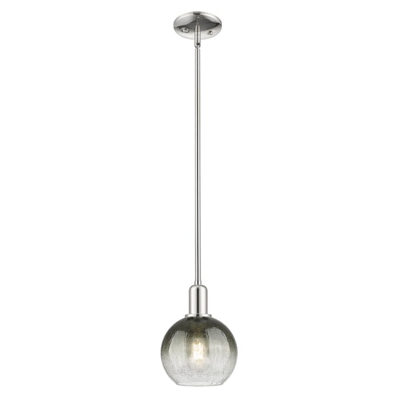 716-1S-PN-G483-8SL Innovations Lighting Brookhaven Globe - 1 Light Stem Hung Mini-Pendant-7.88 Inch Wide and 11.63 Inch Tall-Polished Nickel