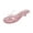 Pink, variant on Womens Jelly Clear Low Heeled Thong Sandals Comfort Slip On Square Toe Transparent Kitten Heel Flip Flops