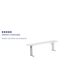 thumbnail image 5 of Emma + Oliver 8-Foot Granite White Plastic Folding Training / Seminar Table, 5 of 8