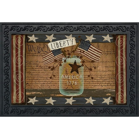 - Liberty Primitive Doormat Indoor Outdoor Patriotic Holiday Mason Jar 18
