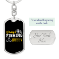 thumbnail image 2 of Daddy'S Fishing Buddy Hook Stainless Steel or 18k Gold Premium Swivel Dog Tag Keychain, 2 of 8