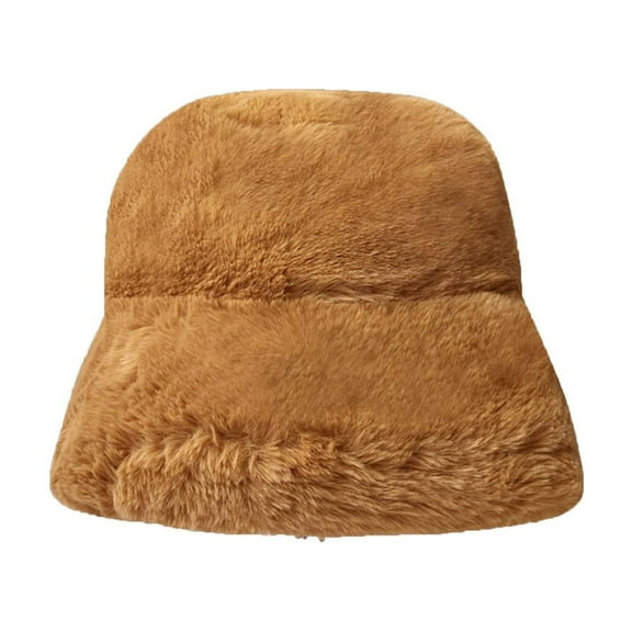 ZQUUVOU Women Faux Bucket Hat Warm Windproof Baggy Stretch Winter Soft Caps Wrap Gold