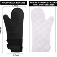 thumbnail image 3 of Gants de Four en Silicone avec Poignet Réglable, Gant de Four avec Poignée Antidérapante et Doublure Plus Épaisse, Supports de Pot Résistants à la Chaleur, Gants de Four Professionnels Extra Longs et Flexibles, Noir, 1 Paire, 14,7 Pouces, 3 of 7