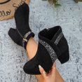 thumbnail image 5 of Willtoo Women's Ankle Booties Faux Suede Glitter Decor Block Heel Short Boots, Side Zipper Closed Toe Fashion Ankle Boots Dress Footwear, 5 of 6