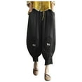 thumbnail image 2 of HongQid Womens Linen Pants with Pockets High Waist Comfy Casual Pants Lightweight Loose Trousers, 2 of 3