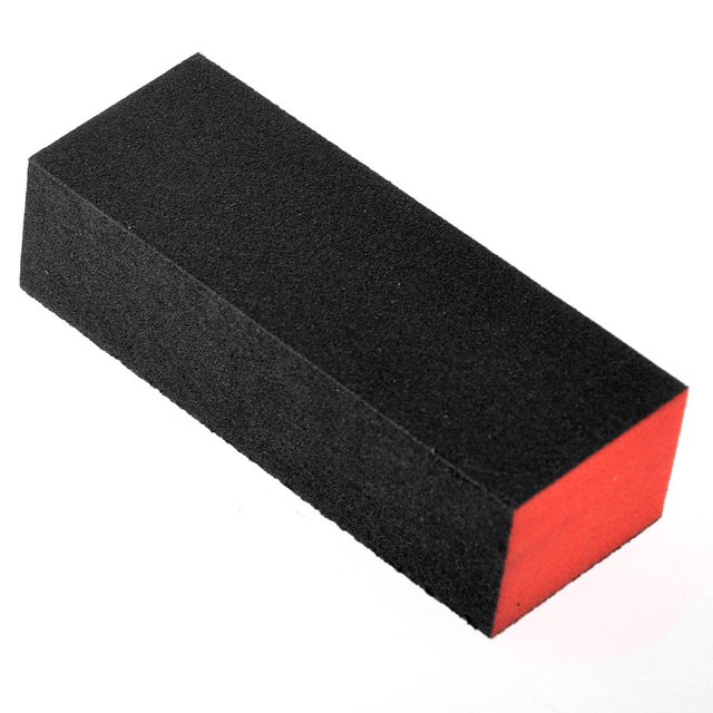 OULII 10pcs Nail Buffering Blocks Portable Design Black Red for False Nails Salon Usage
