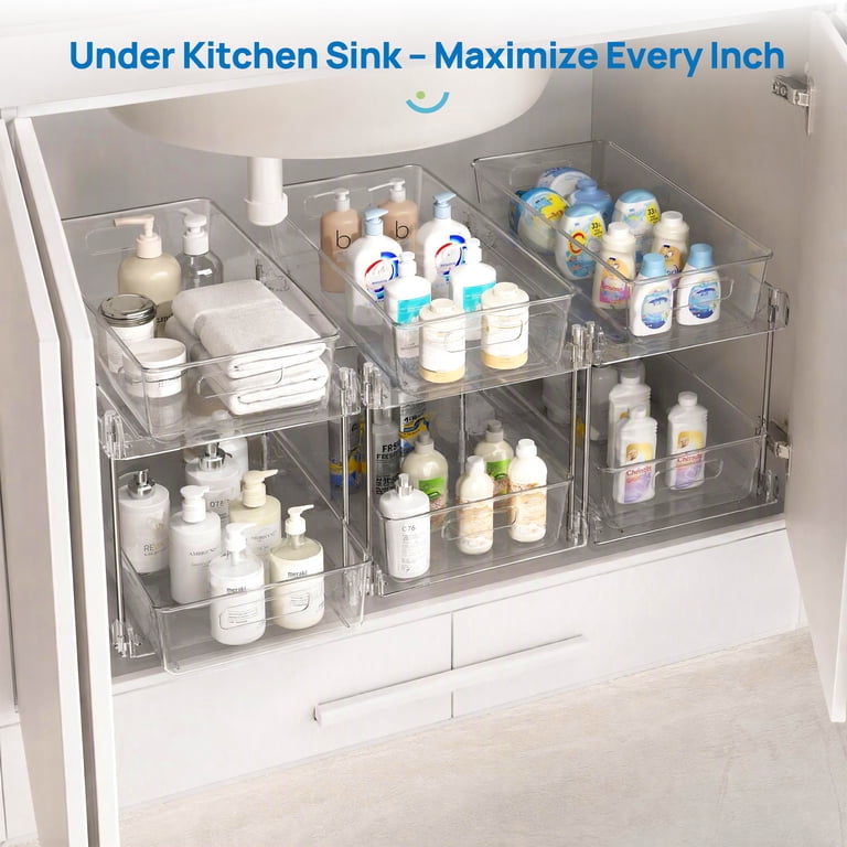 2-Tier Clear Bathroom Storage Organizers (3-Pack) photo 6