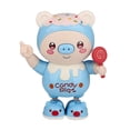 thumbnail image 3 of Cerdito electrónico de juguete, juguete educativo temprano con música y luces para niños pequeños. Azul, 3 of 9