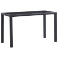 thumbnail image 1 of vidaXL Garden Table Black 123x60x74 cm Poly Rattan, 1 of 4