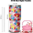 thumbnail image 2 of 30oz Valentines Day Tumbler with Handle and Flip Straw, Heart Stainless Steel Vacuum Insulated Cup, Travel Mug Water Bottle, Birthday Christmas Gifts for Wife Girlfriend Bride, 2 of 6