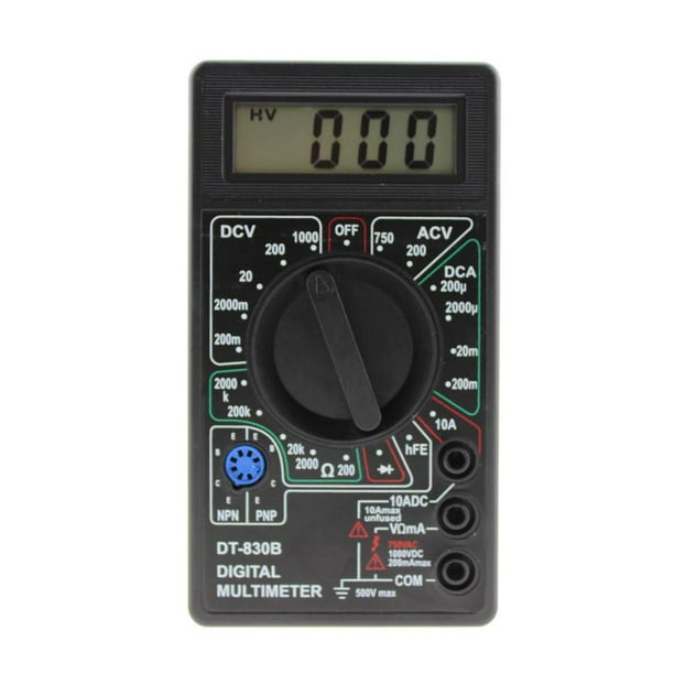 Multímetro digital DT-830B medidor de voltaje Ohm portátil funciones mini electricistas negro funciones diodos de herramientas para prueba