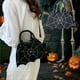 thumbnail image 4 of Bolso bandolera informal de cuero con diseño de murciélagos divertidos de Halloween, bolso de hombro con cadena de PU, 4 of 6