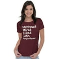 thumbnail image 4 of Matthew Mark Luke John Squad Womens Slim Fit Graphic Tee Brisco Brands S, 4 of 5