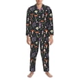 thumbnail image 3 of Naloa Mushrooms Men’s Pajamas Set - Long Sleeve Button Down Sleep Shirt and Pajama Bottoms Sleepwear Set-X-Large, 3 of 7