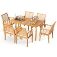 thumbnail image 2 of Costway 7 PCS Patio Dining Set Acacia Wood Table and Chairs Set with 1.97" Umbrella Hole, 2 of 10