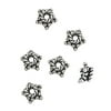 Silver Plated 6mm Bali Style Star Bead Caps (6)