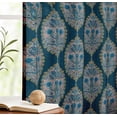 thumbnail image 5 of Vargottam Cotton Rod Pocket/Back Tab Curtains - 96" Floor-Length Drapes for Long Doors or Large Windows - Light Filtering, 3-in-1 Header - Set of 2, 52"x96" - Floral Block Pattern (Blue), 5 of 8