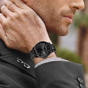 Watches for Man Minimalist Quartz Watch with Leather Strap & Calendar 30M Water Resistant Watch Gift for Man