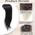 thumbnail image 5 of Eqslft Hair Topper 18 inch Toppers Hair pieces for Women with Thinning hair, Comfortable Base Hairtopper Clip in Bangs,360 3D Topper, 5 of 6