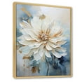 thumbnail image 2 of Designart "Minimalist Beige And Blue Dahlia I" Dahlia Floater Framed Canvas Wall Art, 2 of 5