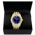 thumbnail image 2 of Charles Raymond Mens Silver Big Rocks with Roman Numerals Fully Iced Out Colorful Dial Watch - ST10327 RN Single (Gold Royal Blue), 2 of 4