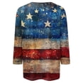 thumbnail image 4 of Bainana Independence Day Graphic Print Top For Women 3/4 Sleeve Crew Neck Pullover Tops Fashion Comfortable Ladies Female Festival Party Playwear Red Size Xl, 4 of 5