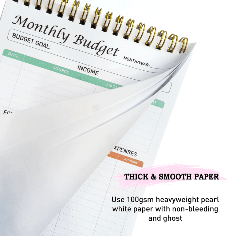 Snootion Simplified Budget Planner Notepad - Monthly Expense